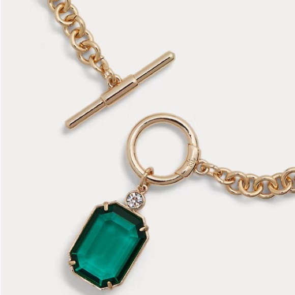 Lauren Ralph Lauren Gold-Tone Crystal & Stone 17" Pendant Necklace - GREEN - Picture 2 of 8